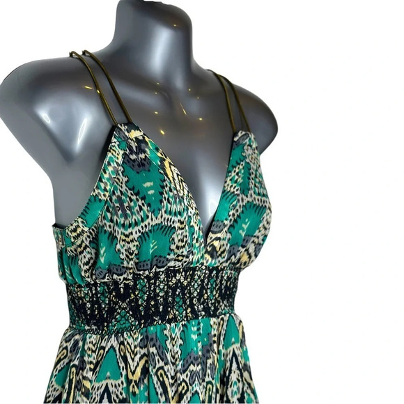 Arden Mini Fit & Flare Y2K Dress Black Green Unique Metal Straps Women’s… - Picture 3 of 13